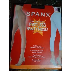 2 Pair -SPANX Black Footless Pantyhose